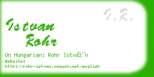 istvan rohr business card